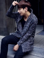 Hàn Quốc phiên bản mới thủy triều quần áo của nam giới trong phần dài ve áo cardigan người đàn ông áo len dày áo len giản dị kích thước lớn áo khoác nam áo len nam cổ lọ hàn quốc