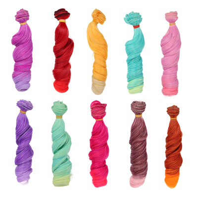 taobao agent The new hot -selling thick hair Ye Luoli Kerr's SDBJD doll hair rows of Roman roll multi -color handmade DIY materials