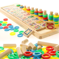 Детские радужные учебные пособия для обучения математике, познавательная деревянная игрушка, образование и воспитание детей, пончики, раннее развитие