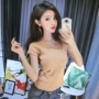 2018 mùa hè mới thời trang Hàn Quốc tính khí V-Cổ chữ thập màu rắn Slim mỏng ngắn tay áo len áo sơ mi nữ áo len nữ form rộng