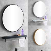 Скандинавская ванная комната зеркало Большой раунд без дополнительного удара зеркало настенный макияж в ванной комнате зеркало туалетный столик на стене