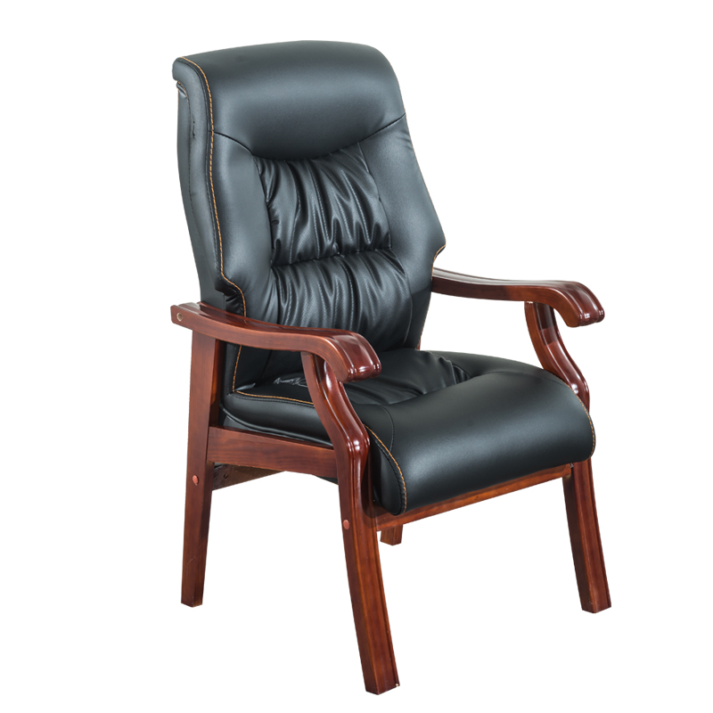 8662 black leather solid wood feet
