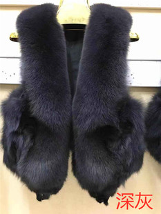 Special offer new fox fur fur vest women's short genuine fur one-piece sleeveless vest vest autumn and winter mid-length