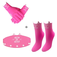 Перчатки с розовыми кошками+китайские носки+зеркальные полосы лица