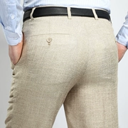 Trung niên quần âu nam mùa hè phần mỏng kích thước lớn quần nam lỏng thẳng kinh doanh miễn phí ủi linen phù hợp với quần quần
