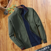 Áo khoác nam trung niên mùa xuân và mùa thu đứng cổ áo khoác cotton cha mặc áo khoác mỏng nam giản dị