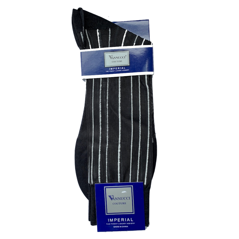 Black【 LUNCHBOX 】 man TNT stripe silk stockings nylon Sweat absorption ventilation summer Comfortable male silk formal wear go to work