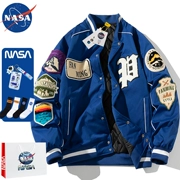 Đồng phục bóng chày đệm bông của NASA đồng thương hiệu nam và nữ áo khoác bomber rời mùa thu và mùa đông áo khoác độn bông