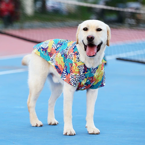 Середина -large Dog Hawaii Открытая рубашка для сундуки