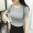 2018 mùa hè mới vòng cổ màu sọc đan áo sơ mi hàng đầu Hàn Quốc phiên bản của sinh viên hoang dã ngắn tay phụ nữ áo len áo len nữ form rộng
