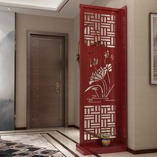 ширма 新中式进门红木屏风隔断玄关雕花双面客厅屏风隔断柜子镂空折叠