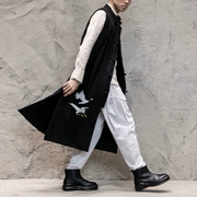 Trung quốc phong cách mùa thu và mùa đông nam quốc gia cổ tích crane thêu bông cotton dài vest bông coat jacket coat vest