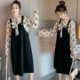 Trang phục bà bầu 2019 mùa thu mới phiên bản Hàn Quốc của áo dài tay chấm bi rộng tay áo dây váy mẹ mùa xuân và mẫu mùa thu hai mảnh - Áo thai sản áo bầu đẹp 2021