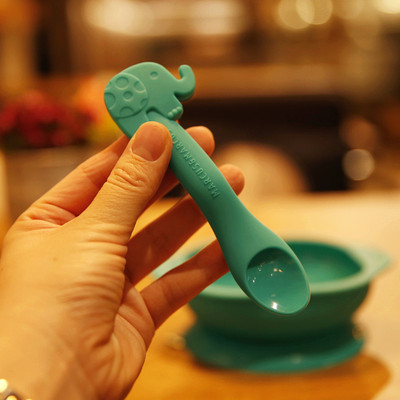 加拿大marcus婴儿勺子宝宝硅胶软勺新生儿喂水软头辅食勺幼儿餐具