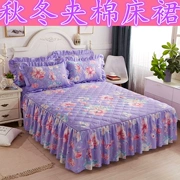 Váy ngủ bằng vải cotton dày phủ giường đơn mảnh phiên bản Hàn Quốc của bộ công chúa giường ngủ chống trượt Simmons trải giường váy 1,8m