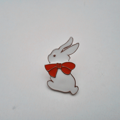 taobao agent Xiao Zhan Wang Yibo is also the same Yazi market rabbit school emblem enamel badge soft girl sweater white rabbit brooch pins