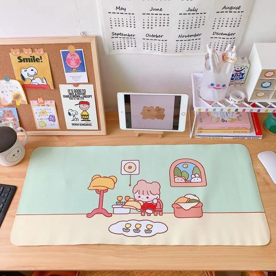 Sewing GirlCartoon Soft sprout Bear Rabbit Table mat student dormitory Mouse pad computer Keyboard pad Table mat desk decorate female