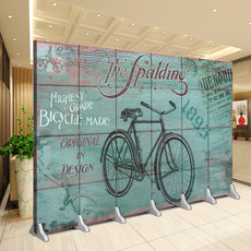 ширма 欧式屏风隔断简约现代玄关酒店卧室办公室自行车艺术双面布艺移动 OTHER