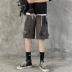 Mẹ một con gà mẹ Hàn Quốc xu hướng mùa hè chức năng overalls quần short ống rộng thể thao quần rộng cho nam và nữ - Quần làm việc Quần làm việc