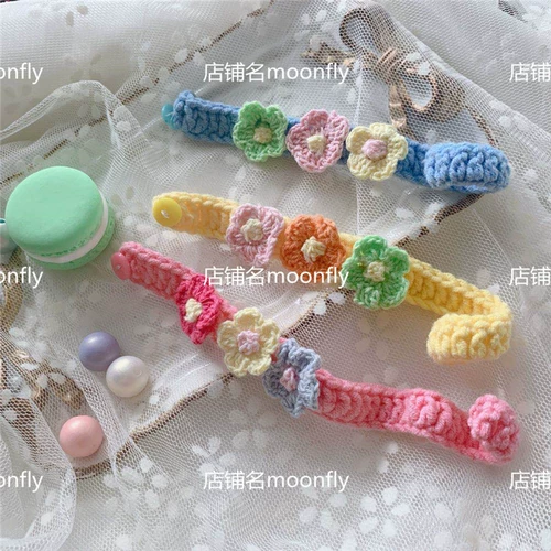 Ручная рука, связывание питомца Bibc молоко, круг распознавания кошки маленький молочный ошейник цветочный воротник маленький питомник украшение