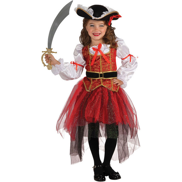 Pirate Clothes For ChildrenCOS Halloween bar stage party party adult children female Caribbean a pirate boat longuette Dress up clothing