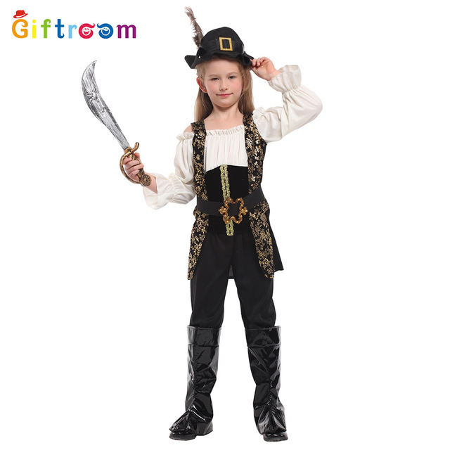 Pirate Clothes For ChildrenCOS Halloween bar stage party party adult children female Caribbean a pirate boat longuette Dress up clothing