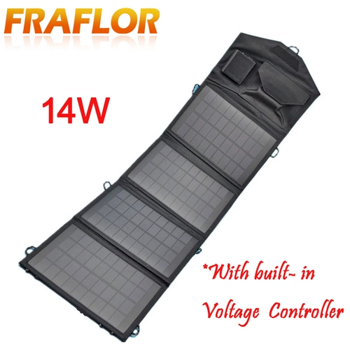 Портативное складное зарядное устройство на солнечной энергии, батарея, умный дорожный мобильный телефон, блок питания, складная сумка, 14W