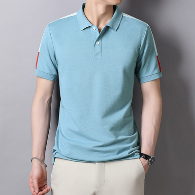 polo衫男士t恤翻领短袖2021新款潮流百搭宽松夏装有领夏季常规t恤