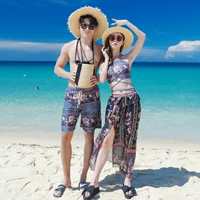 2018 mới cặp đôi đồ bơi đi biển quần chia áo tắm phụ nữ ba mảnh phù hợp với kỳ nghỉ bãi biển tập hợp áo tắm - Vài đồ bơi 	đồ đi biển đôi	