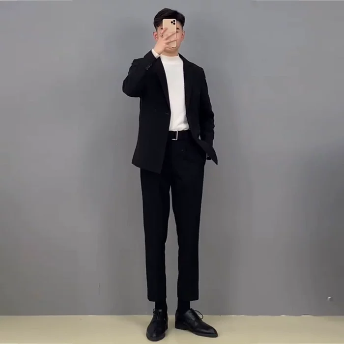 Мужские тонкие повседневные брюки, slim fit, корейский стиль