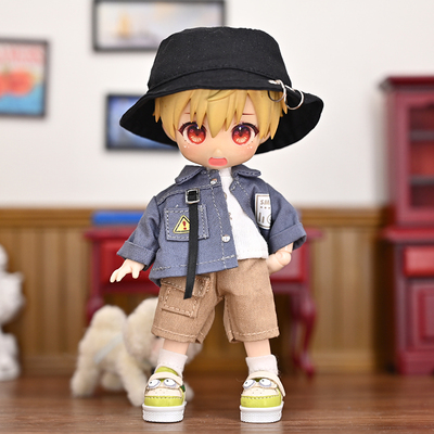 taobao agent OB11 baby denim suit GSC P9 12 points BJD doll clothes jacket ymy molly pants
