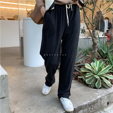 Брюки 秋冬万能搭 单面磨毛直筒小阔腿 绒绒的触感超柔舒适 无粘毛困扰