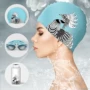 Mũ bơi nữ không thấm nước không đầu dài tóc lớn silicone bơi mũ kính bơi túi bơi thiết lập suối nước nóng thời trang - Mũ bơi mũ bơi xịn	