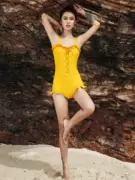 Võ sĩ Xiêm vàng ngực nhỏ tập hợp để che bụng là đồ bơi mỏng bảo thủ Hàn Quốc nữ áo tắm gió bảo thủ sfl - Bộ đồ bơi One Piece
