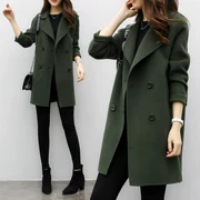 Áo khoác mùa đông áo khoác nữ dày của Nizi Phiên bản Hàn Quốc của mùa thu và mùa đông mẫu sinh viên mùa đông trong chiếc áo khoác len dài - Trung bình và dài Coat
