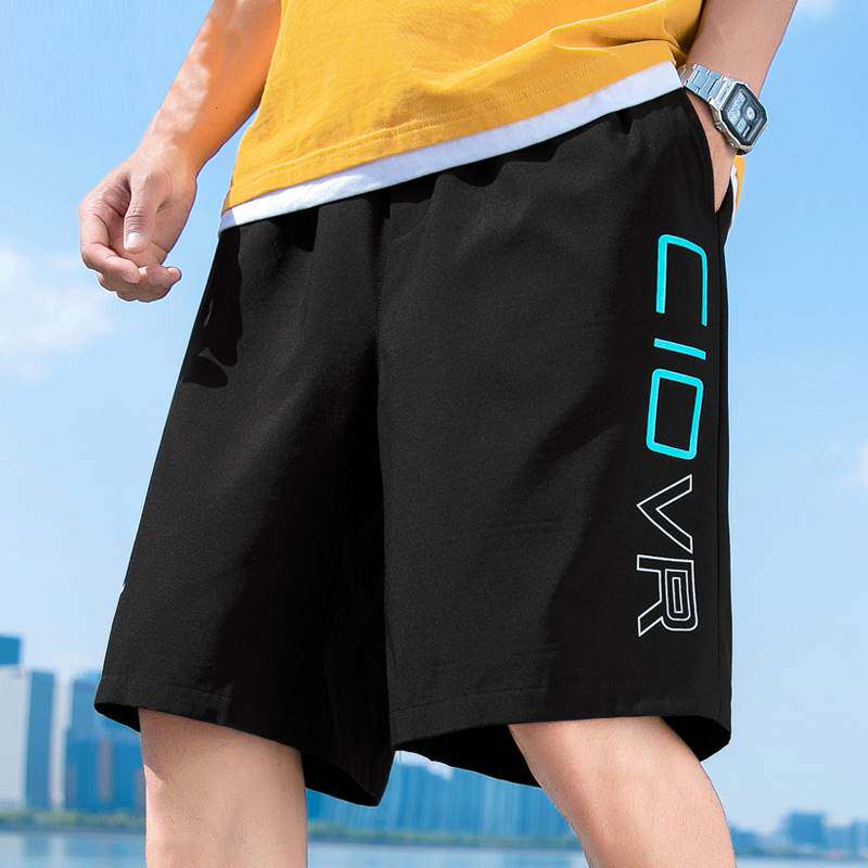 短裤男士夏季外穿五分裤冰丝大裤衩沙滩男裤