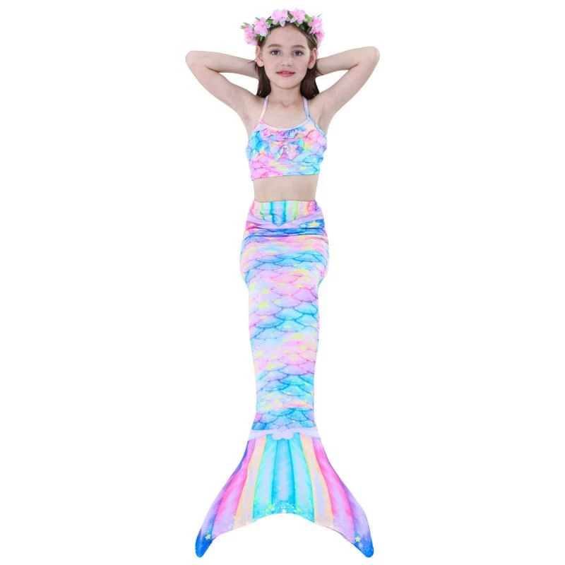 Quần áo nàng tiên cá cô gái bãi biển đuôi cá váy đuôi cá trẻ em công chúa bên bờ biển đồ bơi bé gái đồ bơi - Đồ bơi trẻ em