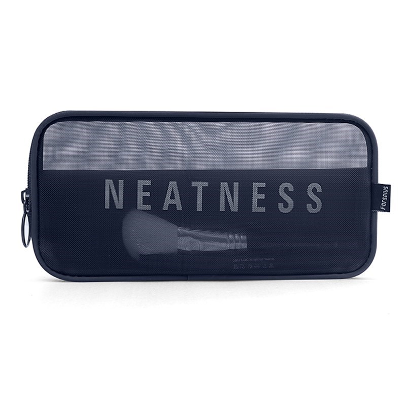 Navy & Mediumthe republic of korea new pattern Travelling bag trumpet Portable Storage bag With you Mini ma'am Cosmetic Bag transparent Netting Wash bag