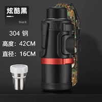 Черная 5000 мл + все стальная внутренняя крышка, горшок, чайные шарики