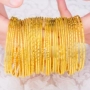 Vòng tay vàng cát thật của Việt Nam thời gian dài không mạ màu Vòng tay vàng 24k nữ đơn giản đồng xu euro mô phỏng vòng tay gỗ trầm hương