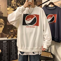ins超火cec情侶裝春秋印花潮港風寬t恤長袖百搭圓領衛衣打底衫男