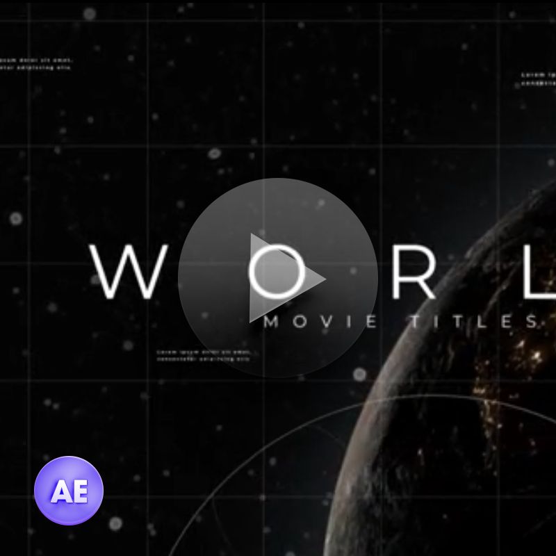 宇宙太空展示地球电影视频片头片尾字幕序幕文字标题开场AE模板