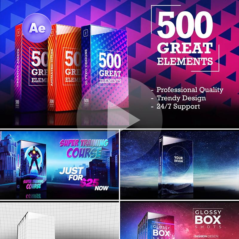 商品产品包装盒展示宣传推广演示动画动态视频样机AE模板设计素材