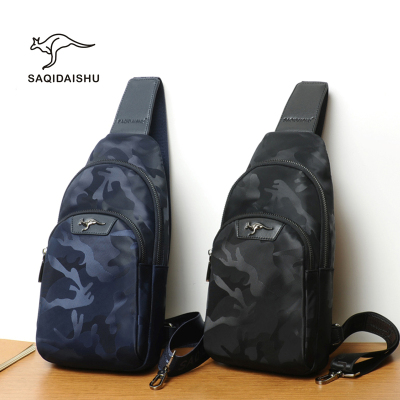萨奇袋鼠胸包男士韩版牛津布防水休闲小背包单肩包斜挎包男士潮包