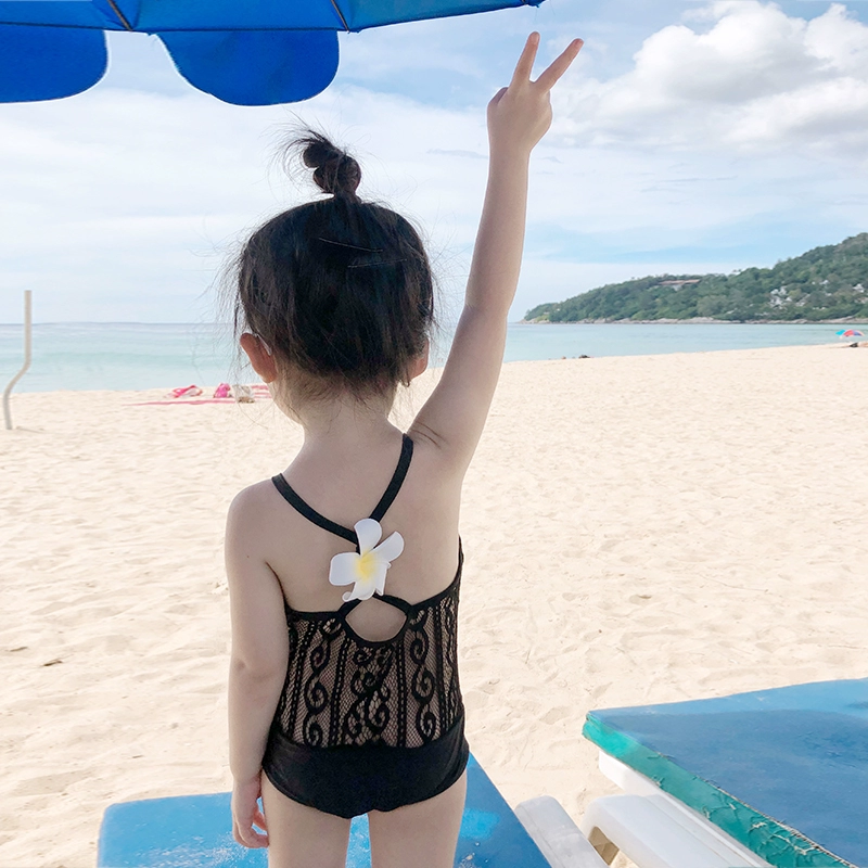 Áo tắm trẻ em cô gái thời trang đồ bơi ren dây dây đeo công chúa đào tạo áo tắm bãi biển kỳ nghỉ mùa xuân nóng - Đồ bơi trẻ em