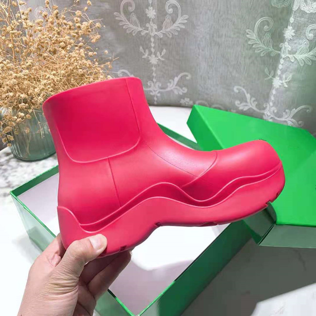 Rose RedAhigo mona lovers Same Macaroon Boots Thick bottom Chelsea Short boots female summer ins Trendy man shoes