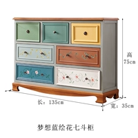 Dream Blue Pringed Flower Qidou Cabinet 135 см
