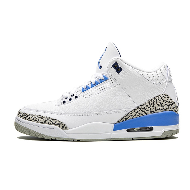 Aj3 North Carolina BlueRetrojordanik Basketball shoes AJ3 Hiroshi Fujiwara black and white cement North Carolina blue Flaming red chlorophyll Men's and women's shoes