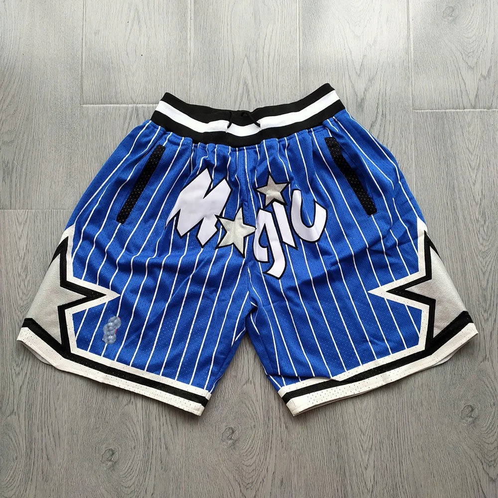Navy BlueJUSTDON magic  McGrady blue stripe dense embroidery pocket edition full marks leisure time Basketball pants