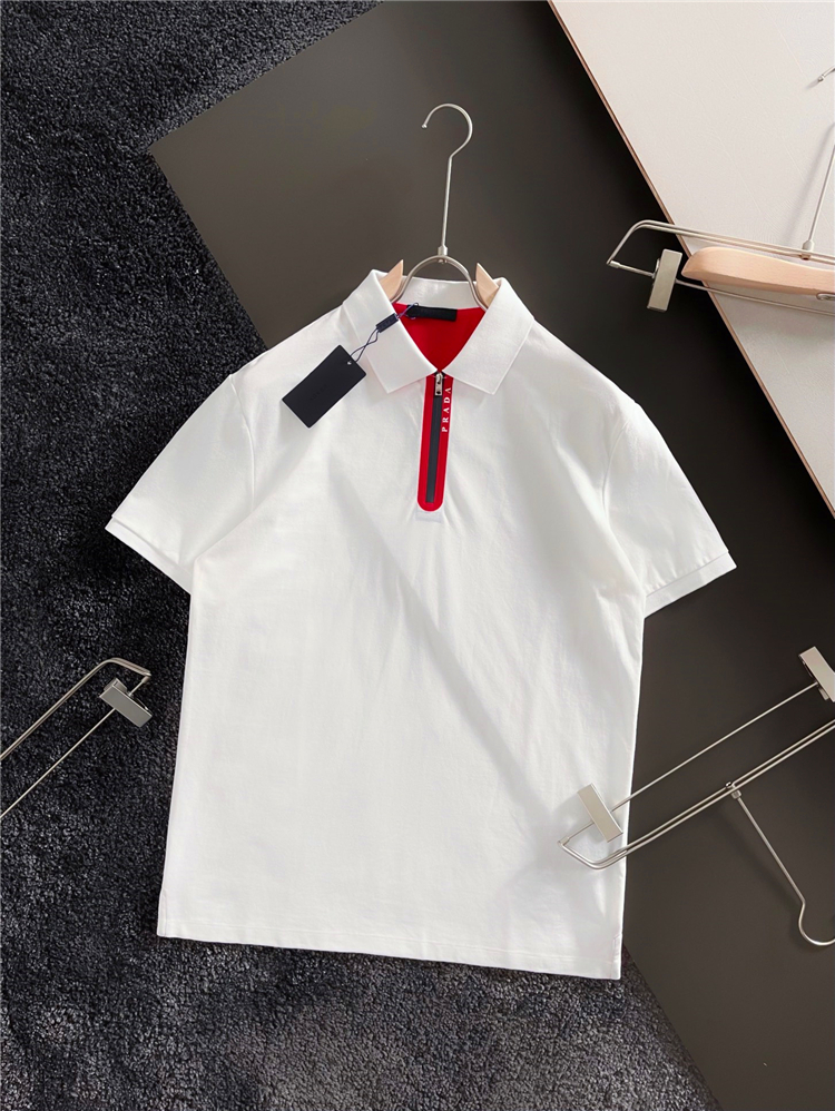 White21 Szpradag summer new pattern Short sleeve classic Red bar zipper P family man business affairs Lapel T-shirt Polo shirt